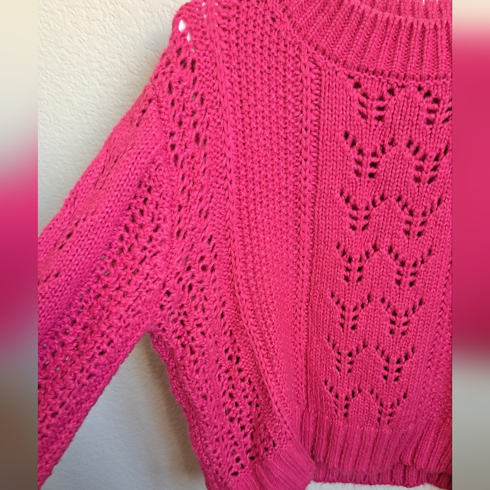 Alya Pink Knit Sweater Size Large - Picture 3 of 7